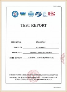 TEST REPORT OF BASIN1